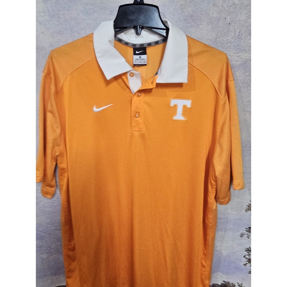 Nike Tennessee Volunteers Coaches Sideline Dri-FIT Polo Orange/White Mens XL